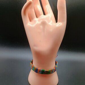 Woven Macramé Thread Bracelet Peruvian Crafts Cusco Multicolor